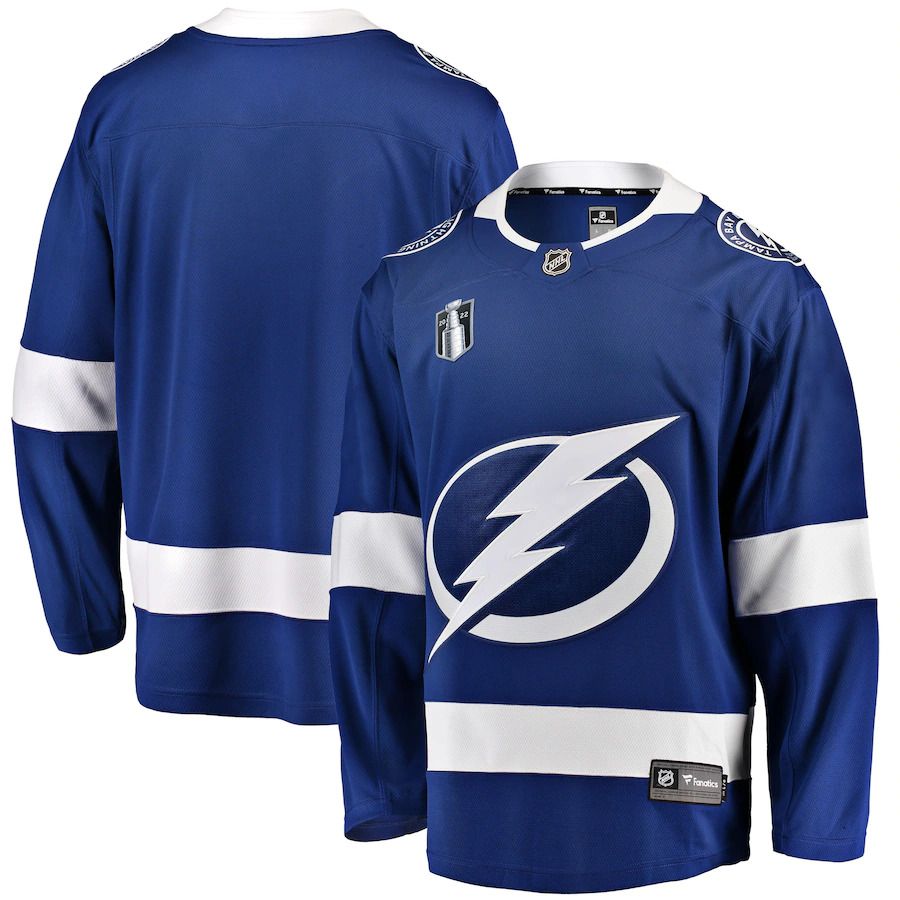 Men Tampa Bay Lightning Fanatics Branded Blue Home Stanley Cup Final Breakaway NHL Jersey